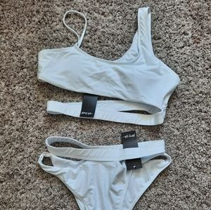 NWT Nasty Gal white off the shoulder swimsuits